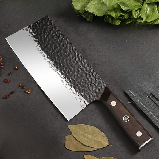 1 stainless steel hand forged vegetable and meat cutting knife, chef's knife